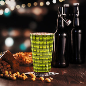 Modern Shaker Pint Glass - Green Weave 16 Oz - Dipaliz - Beer Glasses