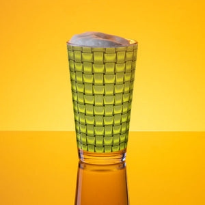 Modern Shaker Pint Glass - Green Weave 16 Oz - Dipaliz - Beer Glasses