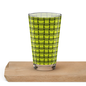 Modern Shaker Pint Glass - Green Weave 16 Oz - Dipaliz - Beer Glasses