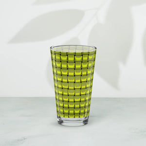 Modern Shaker Pint Glass - Green Weave 16 Oz - Dipaliz - Beer Glasses