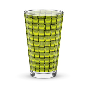 Modern Shaker Pint Glass - Green Weave 16 Oz - Dipaliz - Beer Glasses