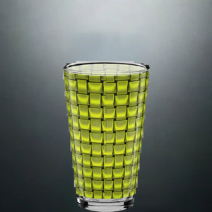 Modern Shaker Pint Glass - Green Weave 16 Oz - Dipaliz - Beer Glasses