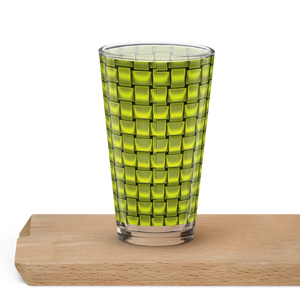Modern Shaker Pint Glass - Green Weave 16 Oz - Dipaliz - Beer Glasses
