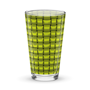 Modern Shaker Pint Glass - Green Weave 16 Oz - Dipaliz - Beer Glasses