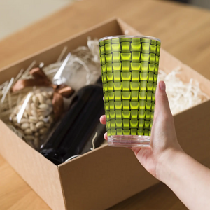 Modern Shaker Pint Glass - Green Weave 16 Oz - Dipaliz - Beer Glasses