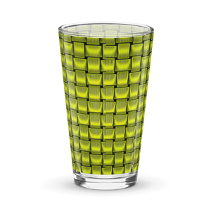 Modern Shaker Pint Glass - Green Weave 16 Oz - Dipaliz - Beer Glasses