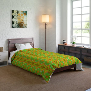 Yellow Geometrical Pattern Bedding – Microfiber - Dipaliz - Quilts & Comforters