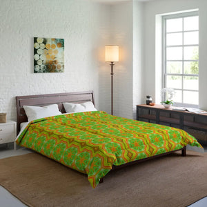 Yellow Geometrical Pattern Bedding – Microfiber - Dipaliz - Quilts & Comforters