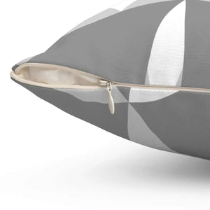 Modern Grey Abstract Polyester Square Pillow - Dipaliz - Throw Pillows