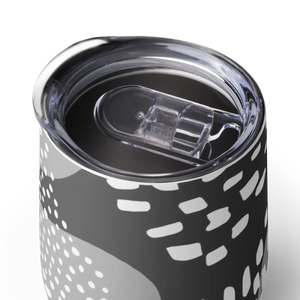 Grey Abstract Wine Tumbler Stainless Steel - Dipaliz - Tumblers