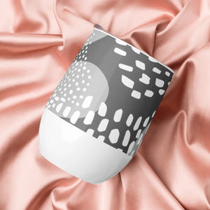 Grey Abstract Wine Tumbler Stainless Steel - Dipaliz - Tumblers