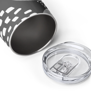 Grey Abstract Wine Tumbler Stainless Steel - Dipaliz - Tumblers