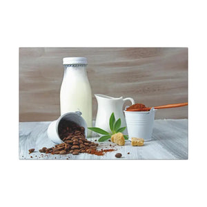 Ground Coffee with Milk Matte Canvas Stretched 0.75’’ - 18″ x 12″ (horizontal) / Posters Prints & Visual Artwork