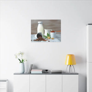 Ground Coffee with Milk Matte Canvas Stretched 0.75’’ - Posters Prints & Visual Artwork