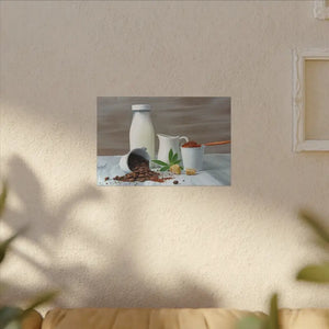 Ground Coffee with Milk Matte Canvas Stretched 0.75’’ - Posters Prints & Visual Artwork