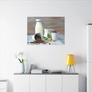Ground Coffee with Milk Matte Canvas Stretched 0.75’’ - 40’’ x 30’’ (horizontal) / Posters Prints & Visual Artwork