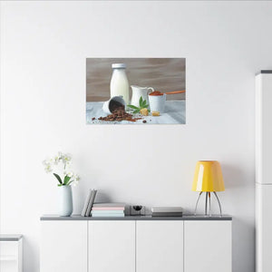 Ground Coffee with Milk Matte Canvas Stretched 0.75’’ - Posters Prints & Visual Artwork