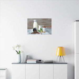 Ground Coffee with Milk Matte Canvas Stretched 0.75’’ - Posters Prints & Visual Artwork