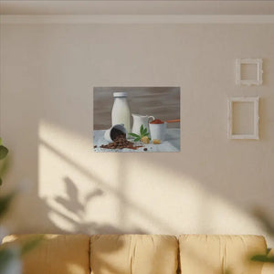 Ground Coffee with Milk Matte Canvas Stretched 0.75’’ - Posters Prints & Visual Artwork