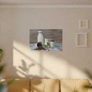 Ground Coffee with Milk Matte Canvas Stretched 0.75’’ - Posters Prints & Visual Artwork