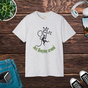DipaliZ Monkey Just Hanging Around tee with a hand-drawn primate illustration