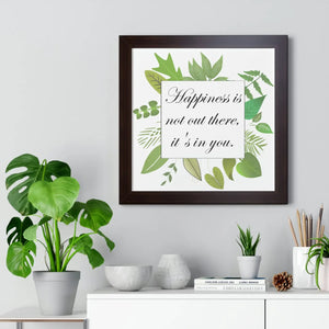 Modern Framed Vertical Poster - Happiness Quotes - Dipaliz - Posters