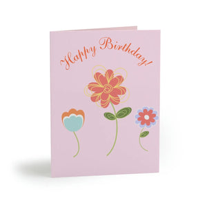 Vibrant Happy Birthday Greeting Cards - White Envelopes - Dipaliz