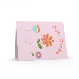 Vibrant Happy Birthday Greeting Cards - White Envelopes - Dipaliz