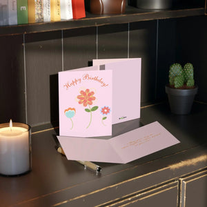 Vibrant Happy Birthday Greeting Cards - White Envelopes - Dipaliz