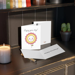 Vibrant Happy Birthday Greeting Cards with Matching White Envelopes - Dipaliz - & Note