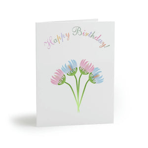 Vibrant Happy Birthday Greeting Cards - White Envelopes - Dipaliz - & Note
