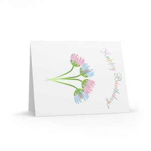 Vibrant Happy Birthday Greeting Cards - White Envelopes - Dipaliz - & Note