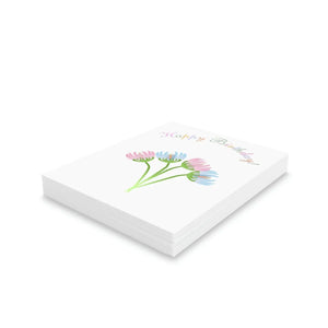 Vibrant Happy Birthday Greeting Cards - White Envelopes - Dipaliz - & Note