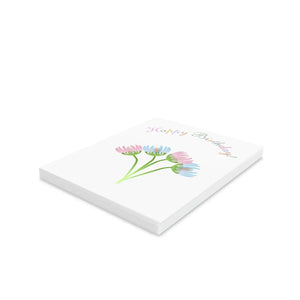 Vibrant Happy Birthday Greeting Cards - White Envelopes - Dipaliz - & Note