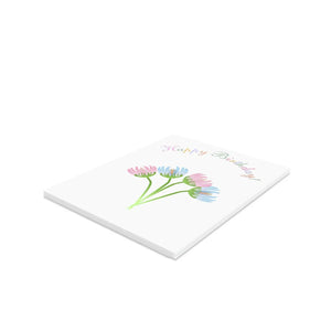 Vibrant Happy Birthday Greeting Cards - White Envelopes - Dipaliz - & Note