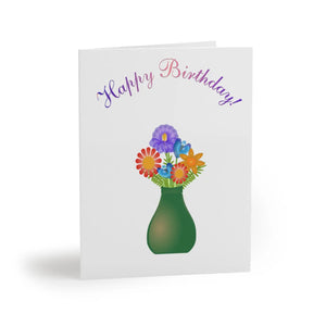 Vibrant Happy Birthday Cards - Flower Vase Theme - Dipaliz - Greeting & Note