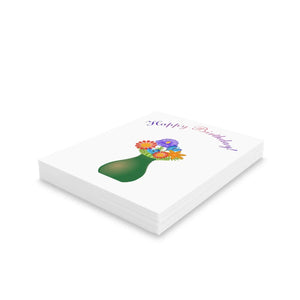 Vibrant Happy Birthday Cards - Flower Vase Theme - Dipaliz - Greeting & Note