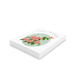 Floral Happy Birthday Greeting Cards - White Envelopes - Dipaliz - Posters Prints & Visual Artwork