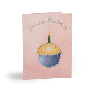 Happy Birthday Greeting Cards with Matching White Envelopes - Dipaliz - 8 Pcs / Matte / 4.25” x 5.5” - & Note