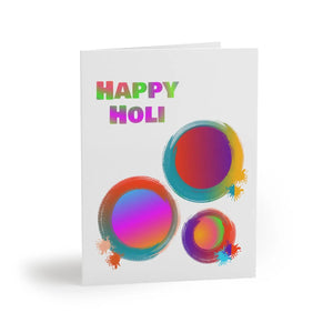 Vibrant Happy Holi Greeting Cards - Matching White Envelopes - Dipaliz - & Note