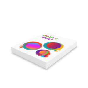 Vibrant Happy Holi Greeting Cards - Matching White Envelopes - Dipaliz - & Note