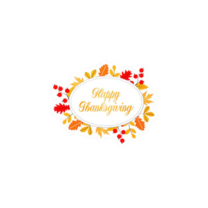 Thanksgiving Kiss Cut Vinyl Decals - Water Resistant - Dipaliz - 4’’ x 6’’ / Kiss-cut / Satin - Paper Products