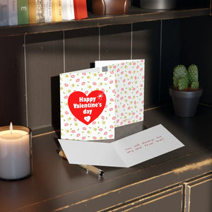 Vibrant Greeting Cards - Hearts and Kisses Valentine - Dipaliz - & Note