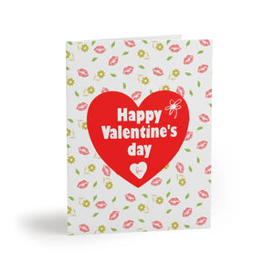 Vibrant Greeting Cards - Hearts and Kisses Valentine - Dipaliz - & Note