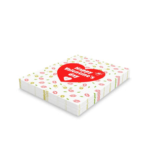 Vibrant Greeting Cards - Hearts and Kisses Valentine - Dipaliz - & Note
