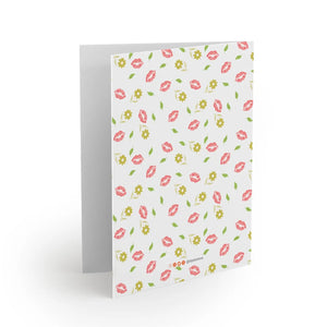 Vibrant Greeting Cards - Hearts and Kisses Valentine - Dipaliz - & Note