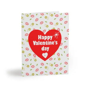 Happy Valentine’s Day Greeting Cards Hearts and Kisses - Dipaliz - 24 Pcs / Matte / 4.25” x 5.5” - & Note