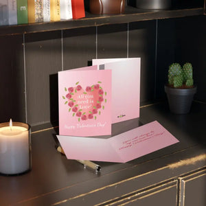 Happy Valentine’s Day Greeting Cards Roses Heart Design - Dipaliz - & Note