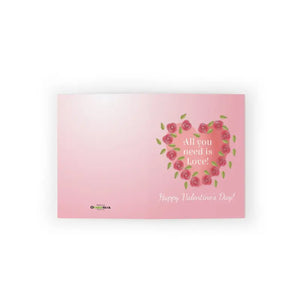 Happy Valentine’s Day Greeting Cards Roses Heart Design - Dipaliz - & Note