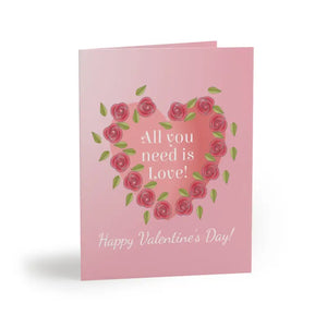 Happy Valentine’s Day Greeting Cards Roses Heart Design - Dipaliz - & Note
